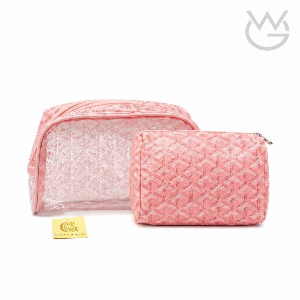Goyard Goyardine Cosmetic Toiletry Pouch Set – Pink - View 3