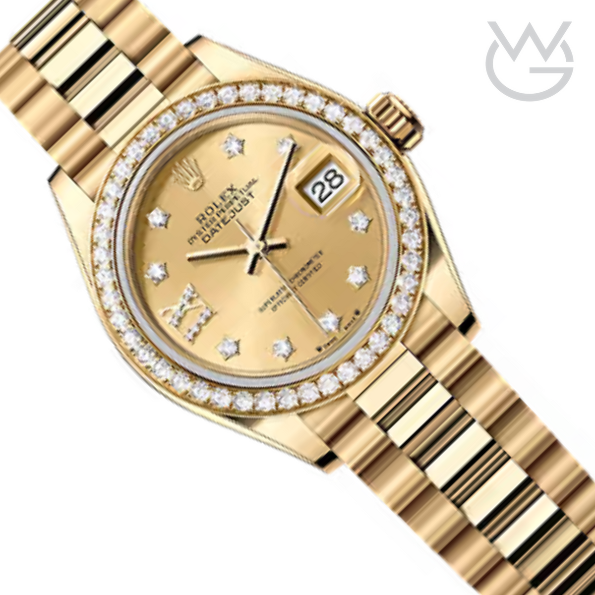 Rolex Lady-Datejust – Yellow Gold Tone & Diamond Detail - View 3