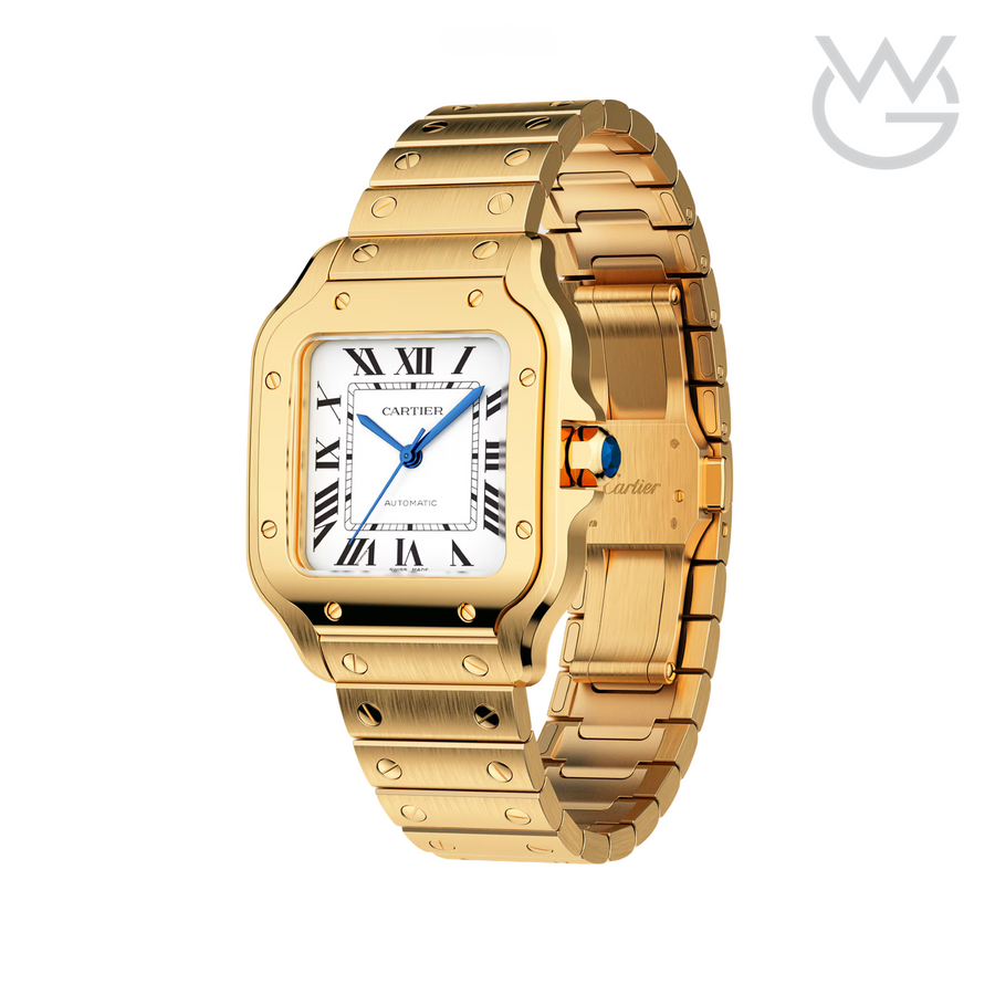 Cartier Santos de Cartier – Yellow Gold White Dial