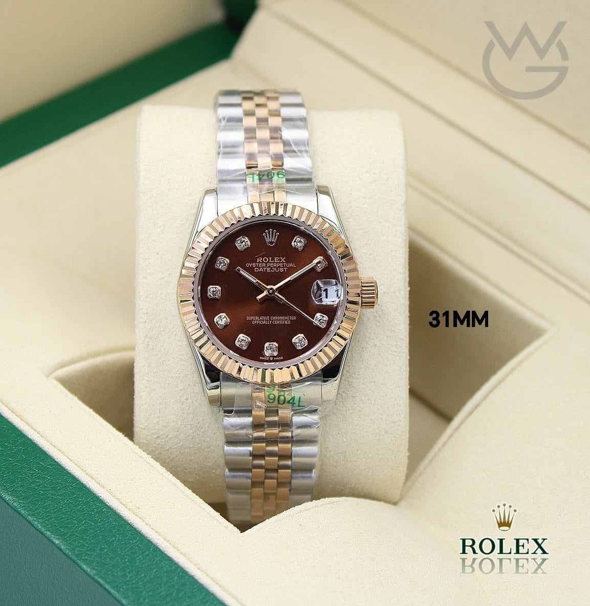 Rolex Lady-Datejust – Everose Two Tone & Chocolate Dial - View 5