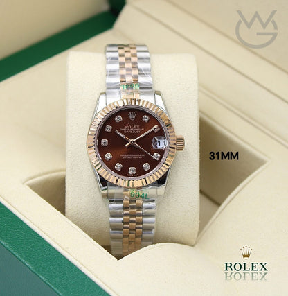 Rolex Lady-Datejust – Everose Two Tone & Chocolate Dial - View 5