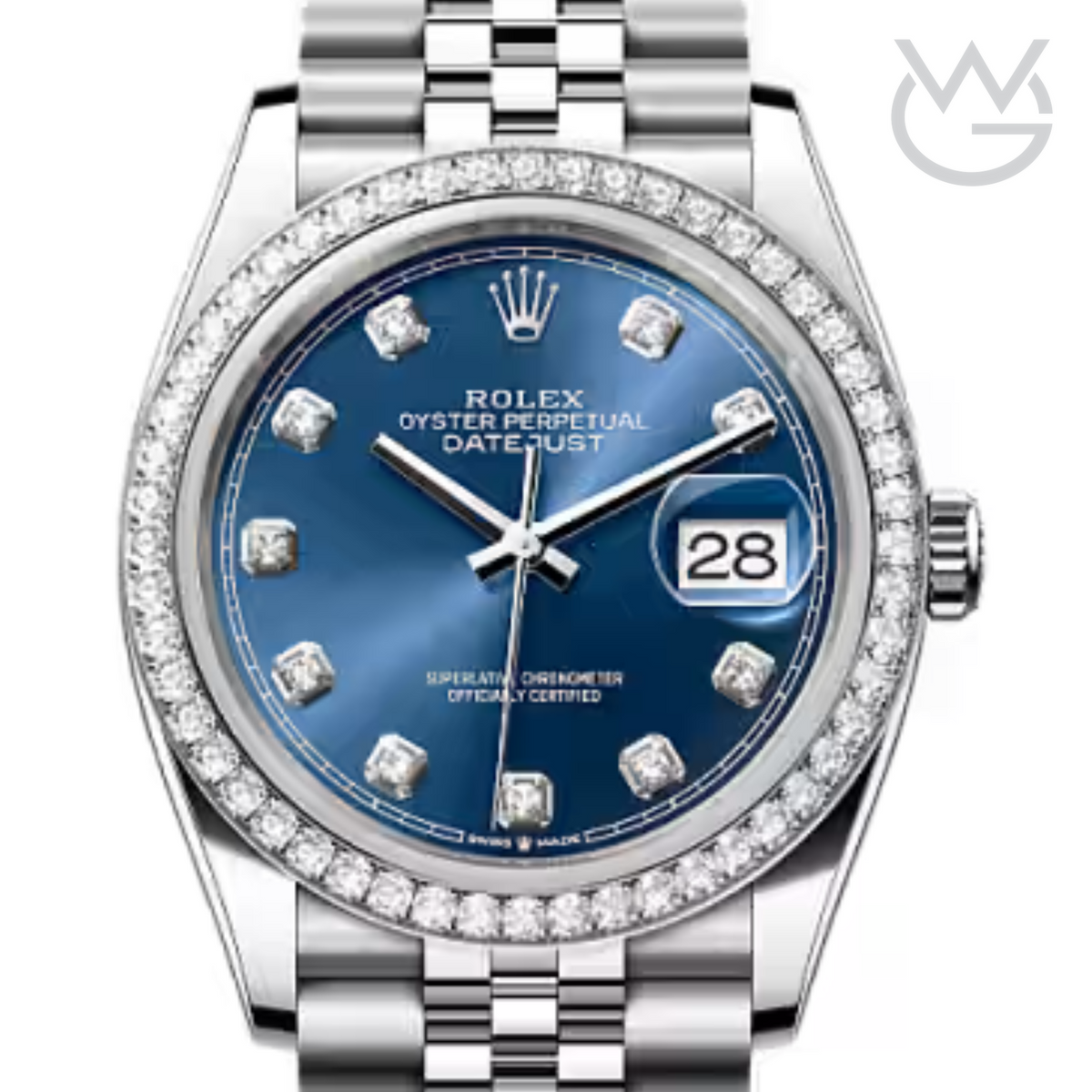 Rolex Lady-Datejust – Blue Dial & Diamond Detail - View 3