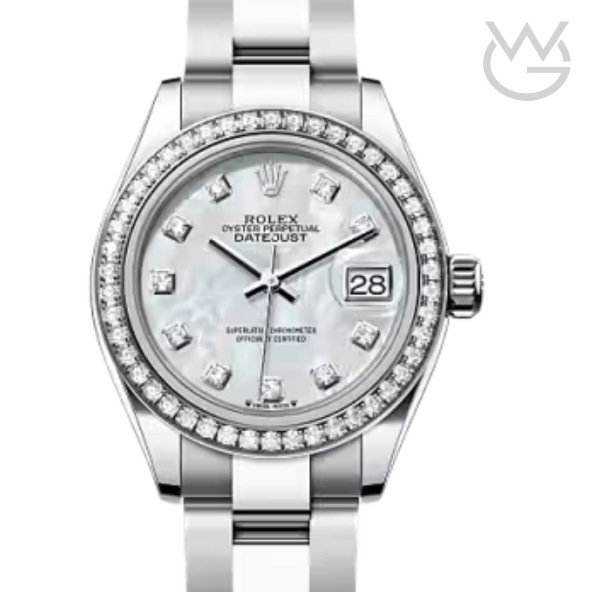 Rolex Lady-Datejust – White Dial & Diamond Detail - View 2