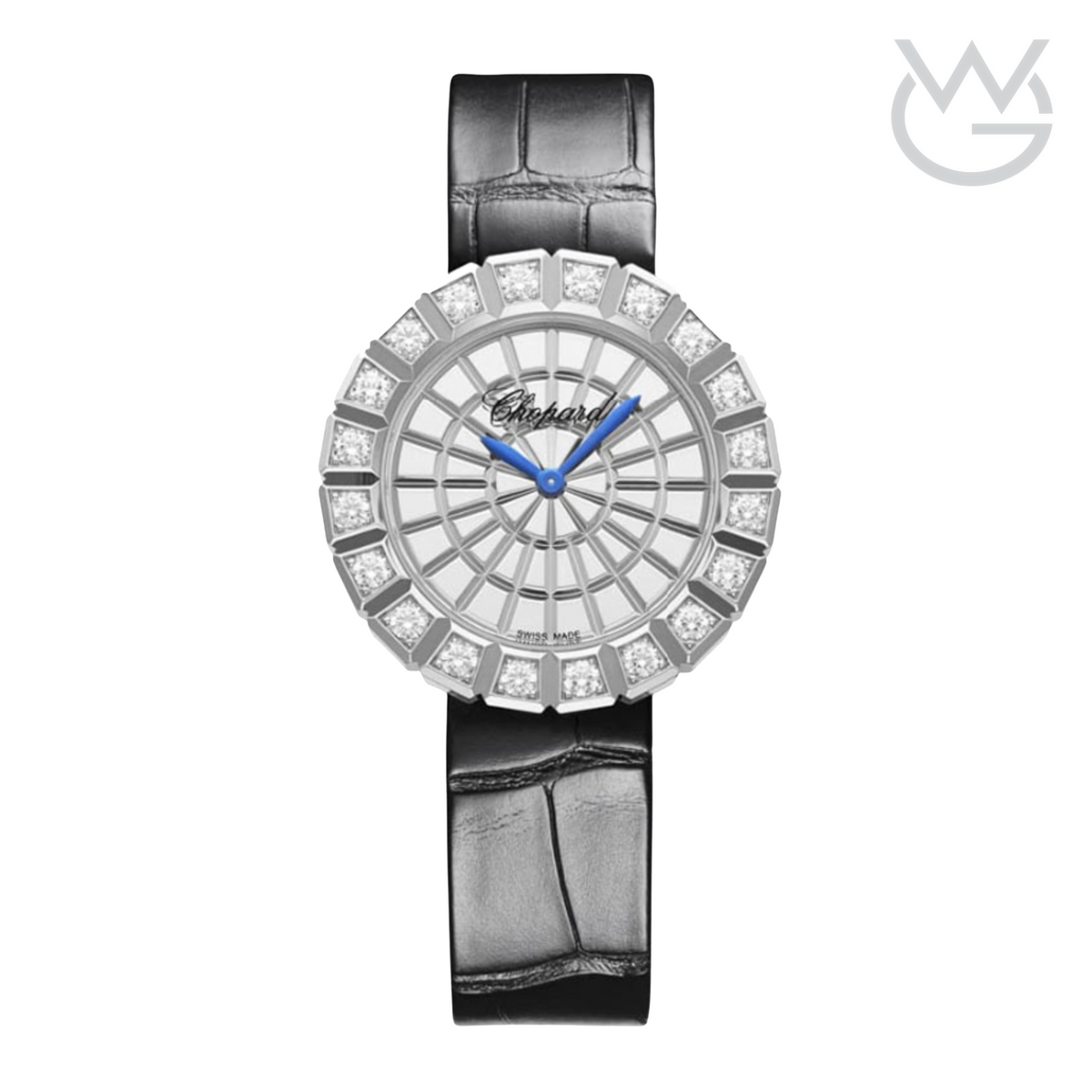 Chopard Ladies Watch – Diamond Detail & Black Leather Strap - View 1