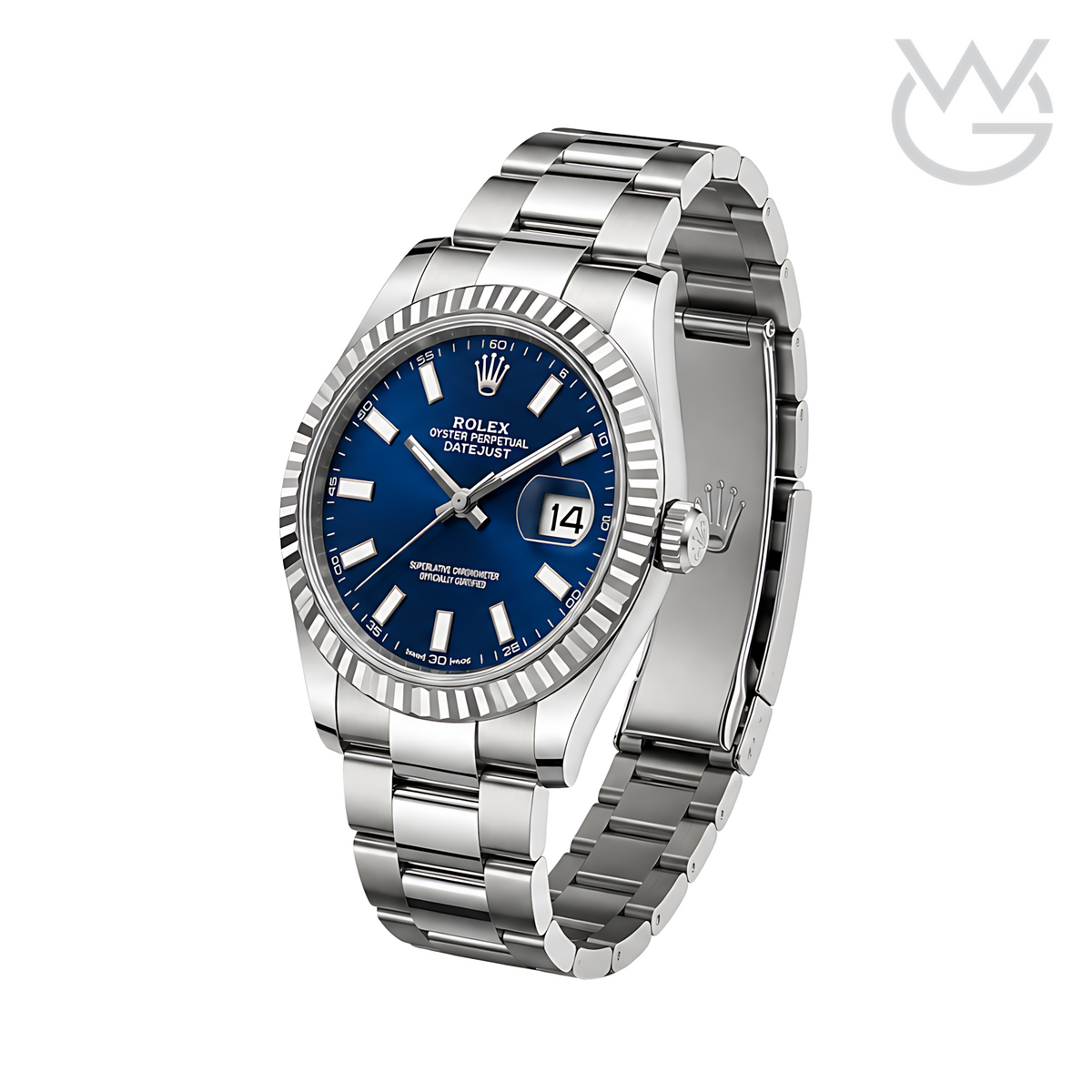 Rolex Datejust – Blue Dial Fluted Bezel Silver