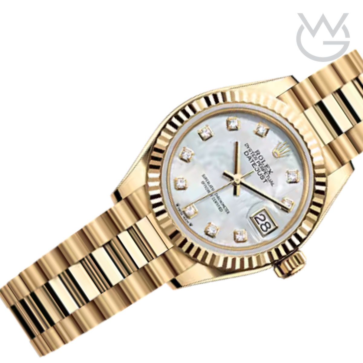 Rolex Lady-Datejust – Yellow Gold Tone & White Diamond Dial - View 4