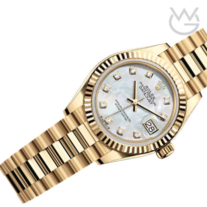 Rolex Lady-Datejust – Yellow Gold Tone & White Diamond Dial - View 4