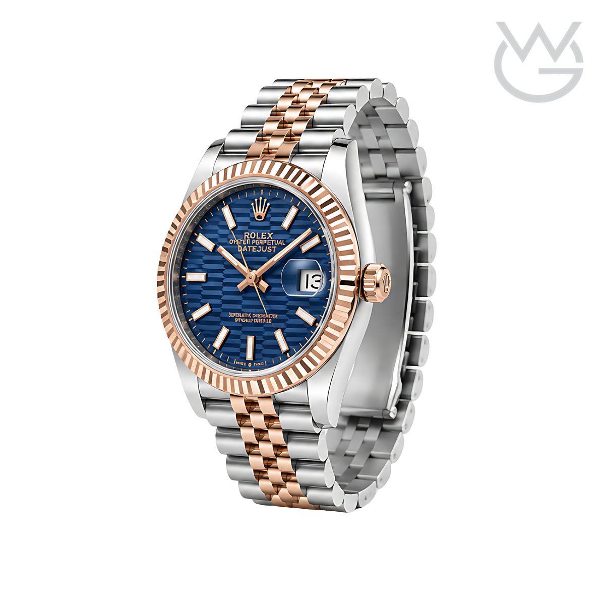 Rolex Datejust – Blue Waffle Dial Two Tone Rose Gold
