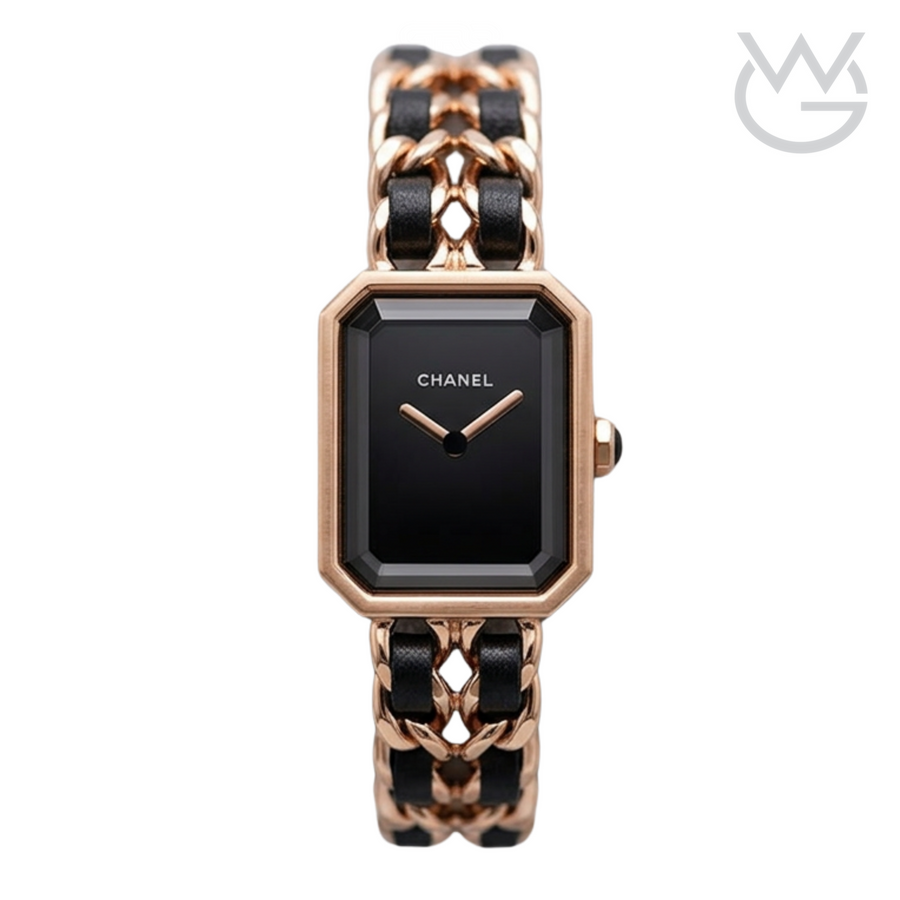Chanel Première – Édition Originale Rose Gold & Black Leather Chain