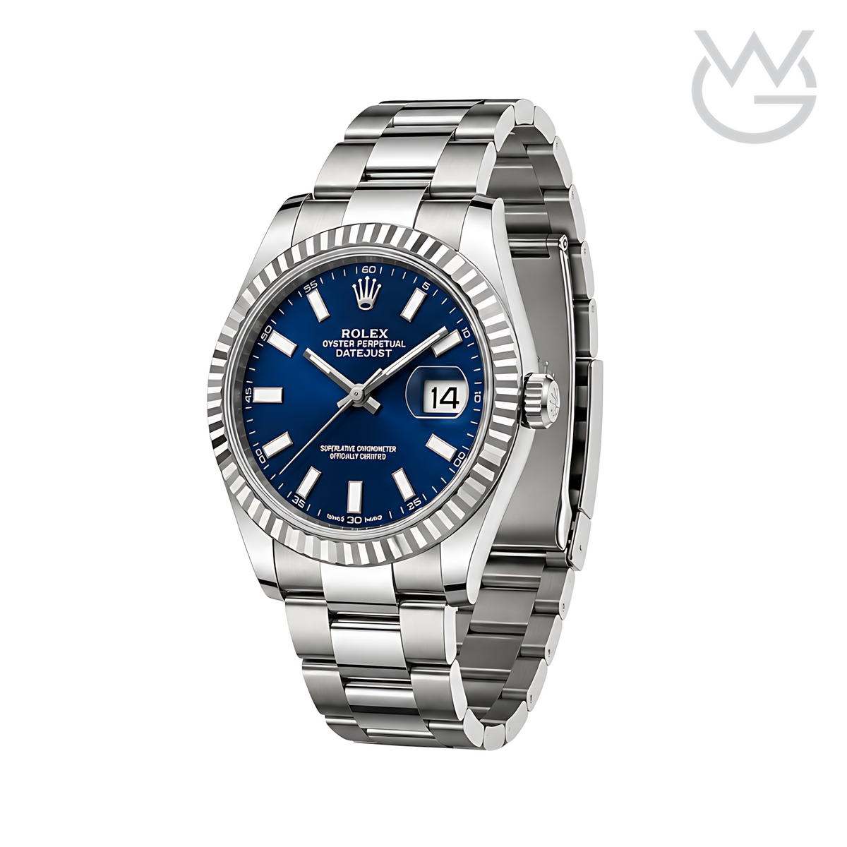 Rolex Datejust – Blue Dial Fluted Bezel Silver