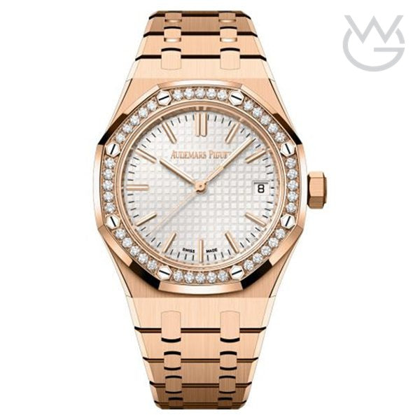 Audemars Piguet Royal Oak – Selfwinding Pink Gold Silver Dial with Diamond Bezel