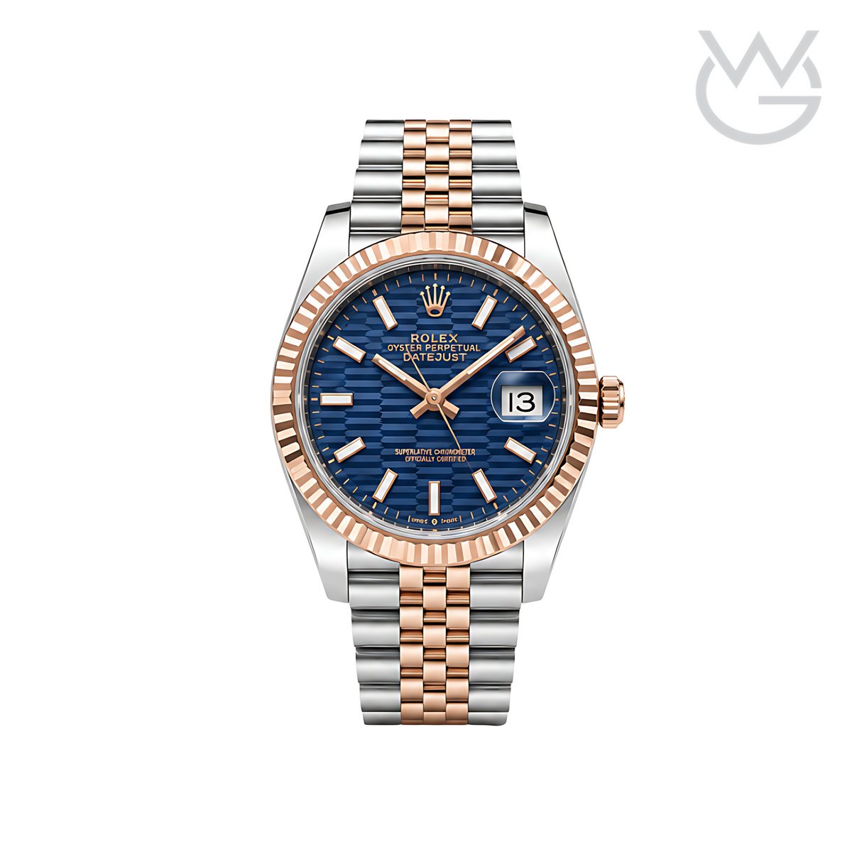 Rolex Datejust – Blue Waffle Dial Two Tone Rose Gold