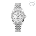Rolex Datejust – Silver Diamond Dial Fluted Bezel