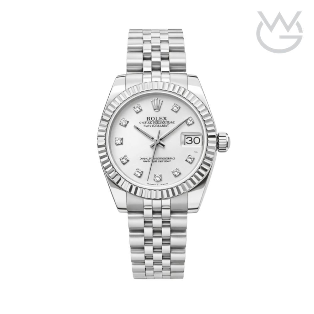 Rolex Datejust – Silver Diamond Dial Fluted Bezel