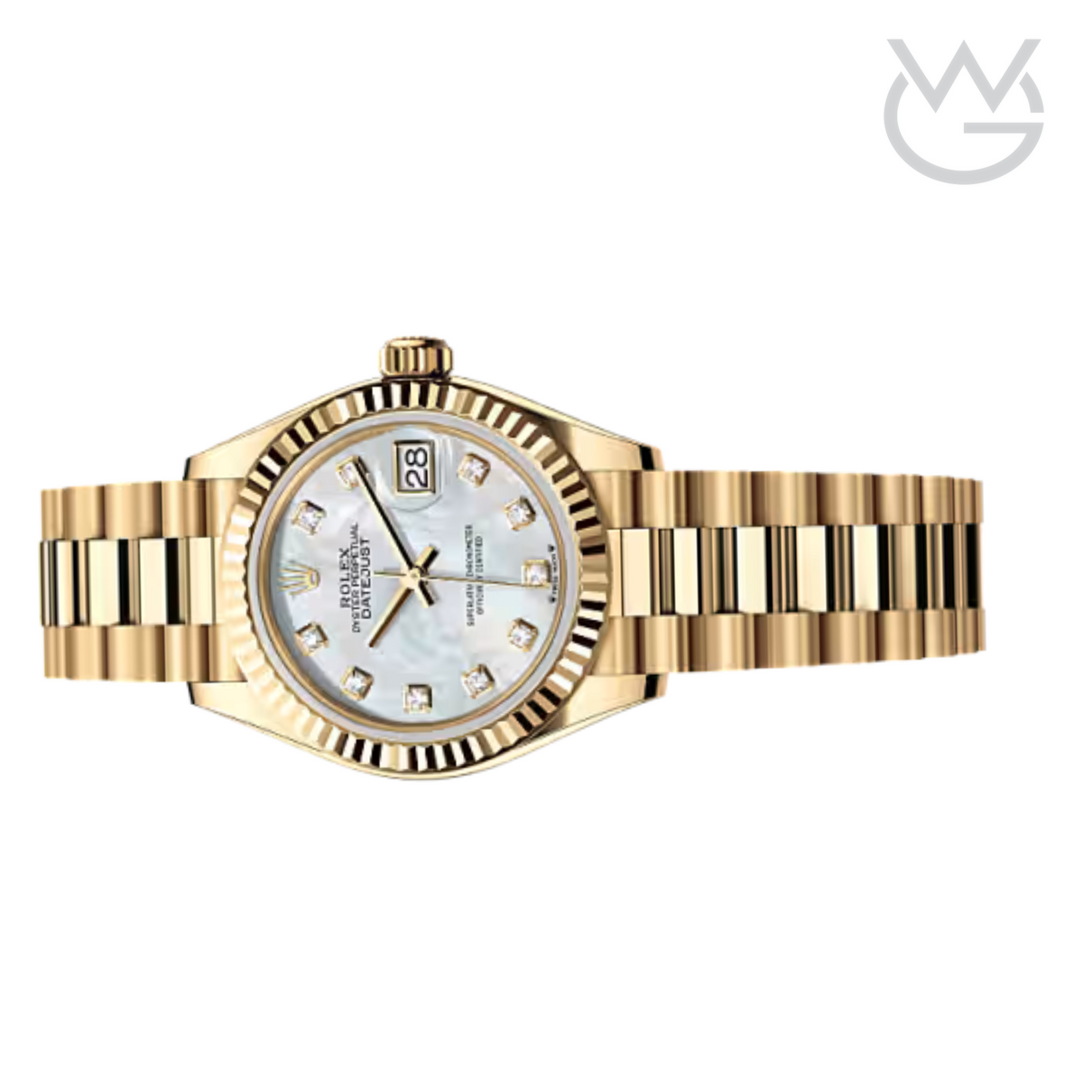 Rolex Lady-Datejust – Yellow Gold Tone & White Diamond Dial - View 2