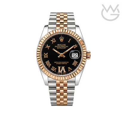 Rolex Datejust – Black Diamond Dial Silver