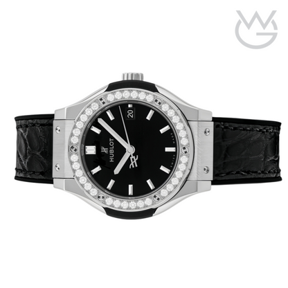 Hublot Classic Fusion Ladies Watch – Black Dial & Diamond Detail - View 2