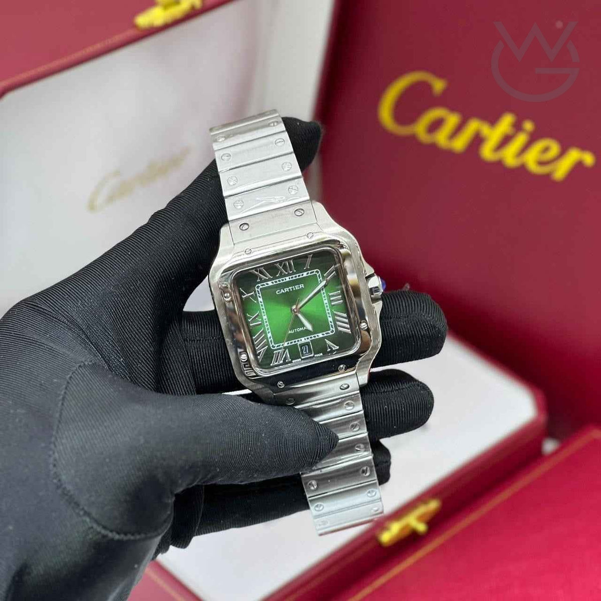 Cartier Santos de Cartier – Large Green Dial Stainless Steel