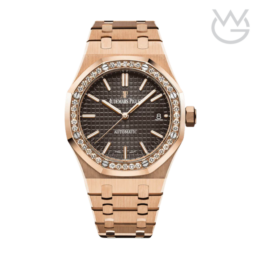 Audemars Piguet Royal Oak – Diamond Bezel Pink Gold Brown Dial