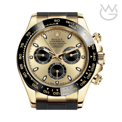 Rolex Gold Champagne Black Dial Yellow