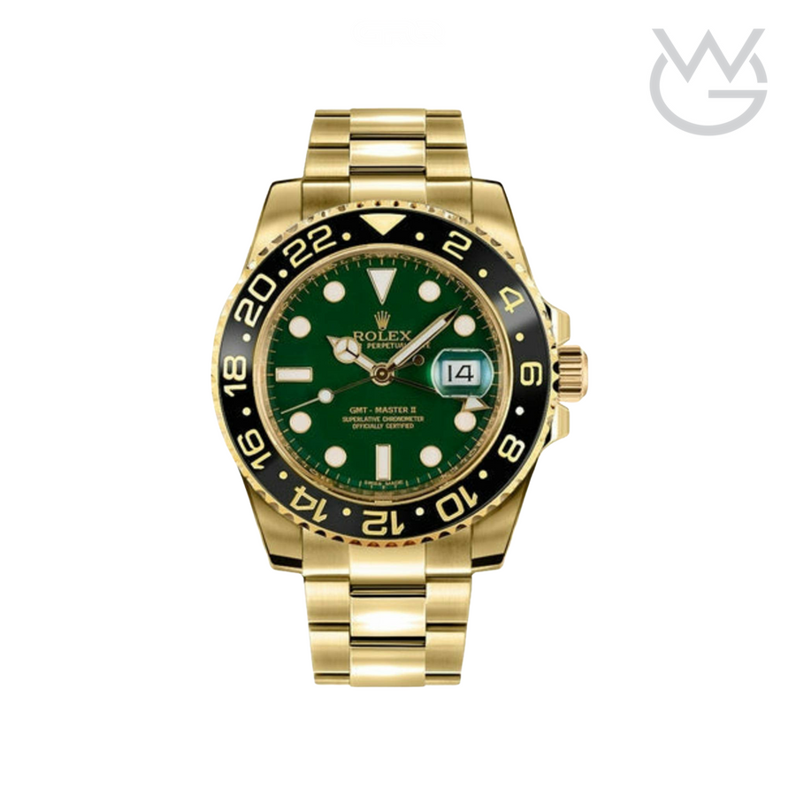 Rolex GMT-Master II – Green Dial Yellow Gold Steel