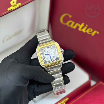 Cartier Santos Skeleton Two-Tone Steel & Yellow Gold