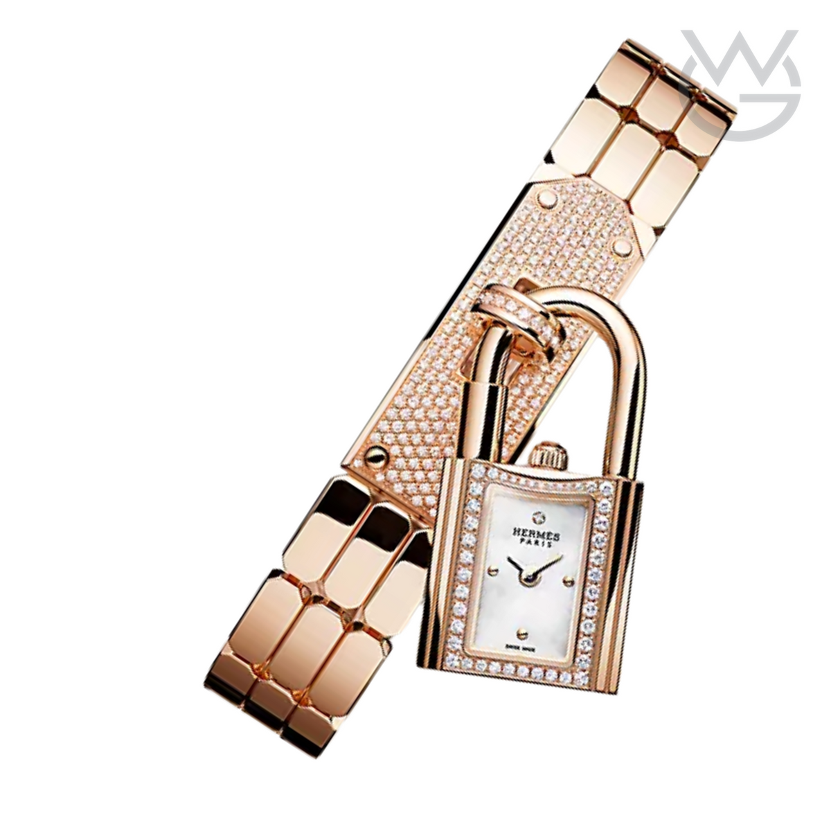 Hermès Kelly Ladies Watch – Rose Gold Tone & Diamond Detail