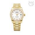 Rolex Royal Oak Yellow Gold White Diamond Dial