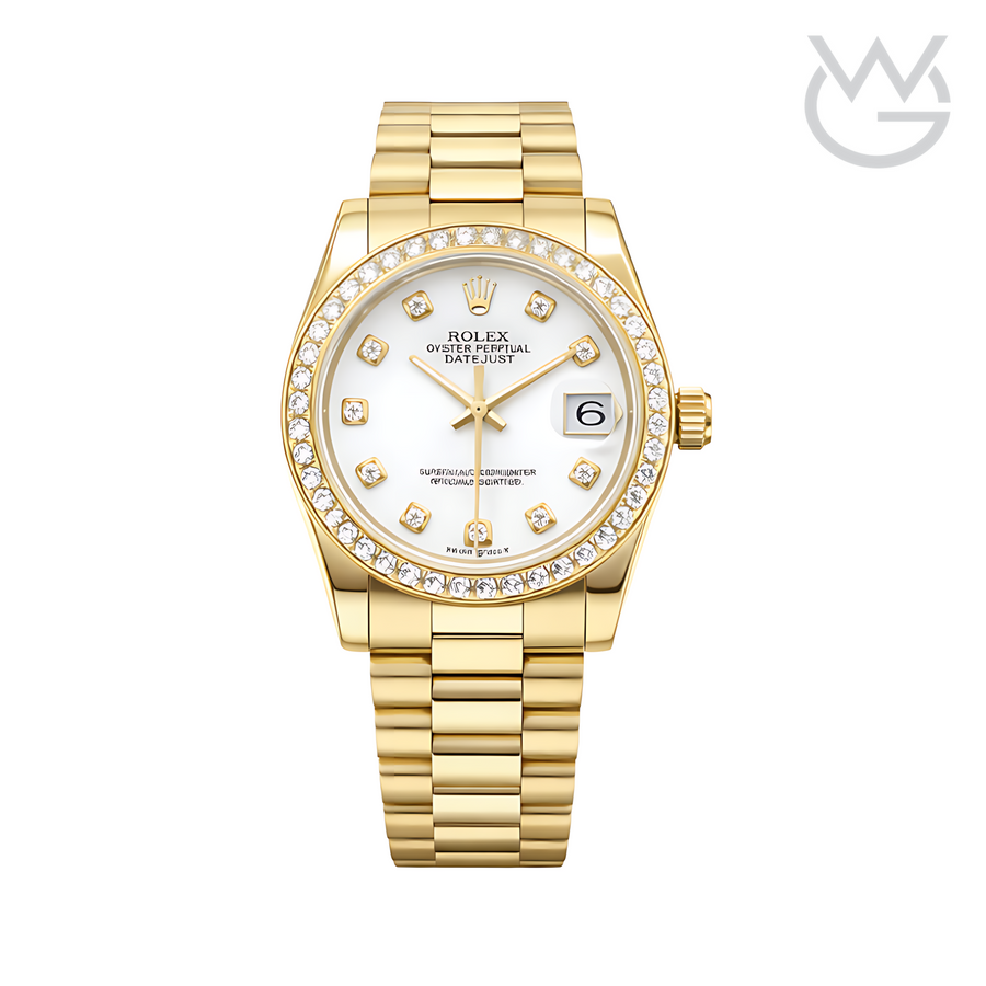 Rolex Royal Oak Yellow Gold White Diamond Dial