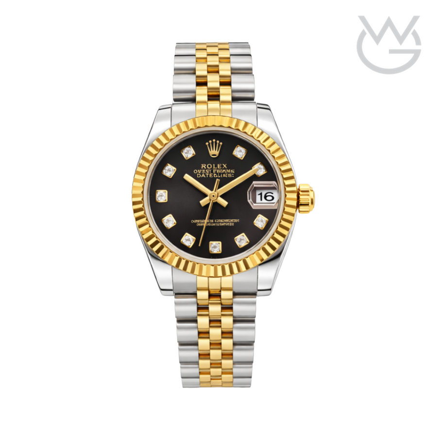 Rolex Datejust – Two-Tone Black Diamond Dial Fluted
