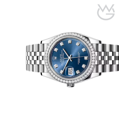 Rolex Lady-Datejust – Blue Dial & Diamond Detail - View 4