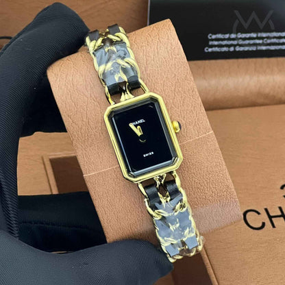 Chanel Chanel Première Black Yellow Chain Leather Strap