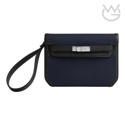 Hermès Depeche 25 Pouch – Bleu Marine / Noir - View 1