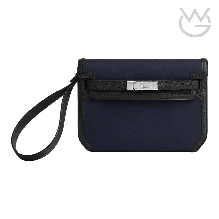 Hermès Depeche 25 Pouch – Bleu Marine / Noir - View 1