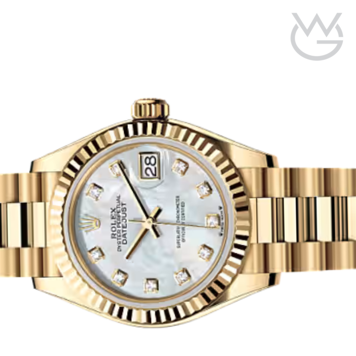 Rolex Lady-Datejust – Yellow Gold Tone & White Diamond Dial - View 3