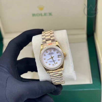 Rolex Royal Oak Yellow Gold White Diamond Dial