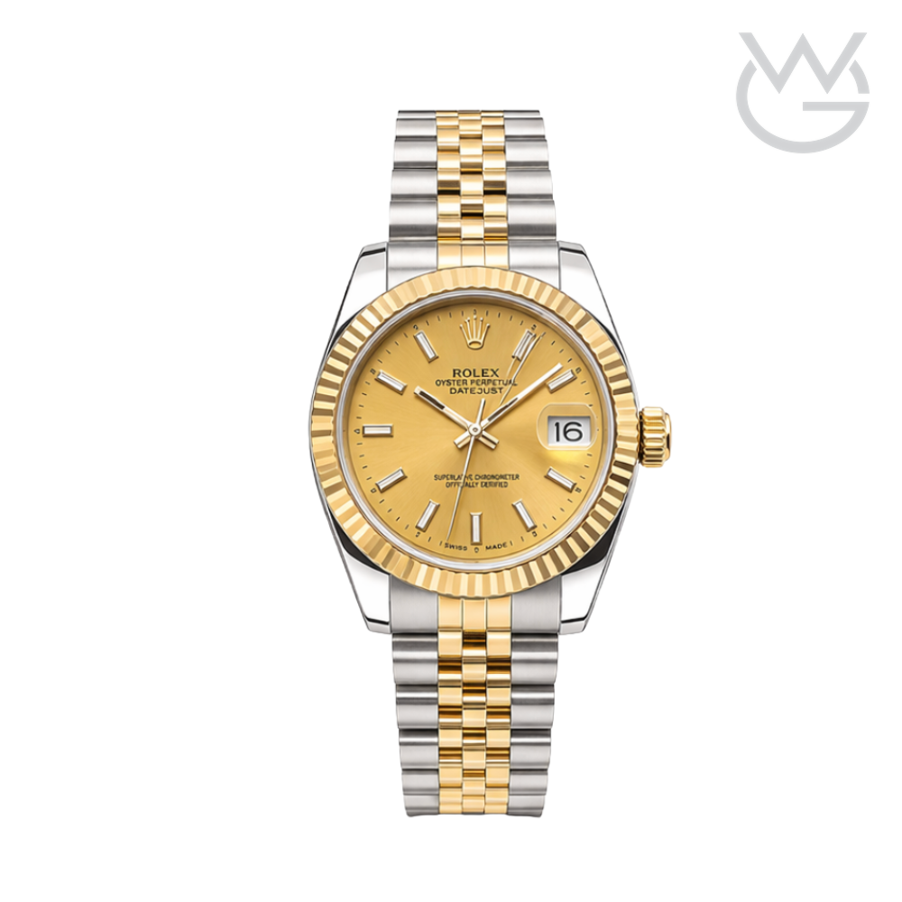 Rolex Datejust – Golden Dial Fluted Bezel