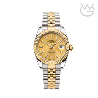 Rolex Datejust – Golden Dial Fluted Bezel