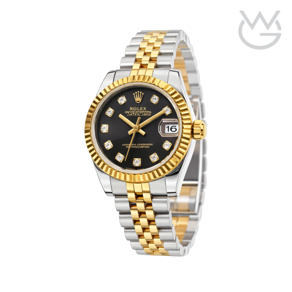 Rolex Datejust – Two-Tone Black Diamond Dial Fluted