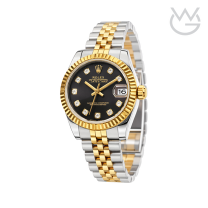 Rolex Datejust – Two-Tone Black Diamond Dial Fluted