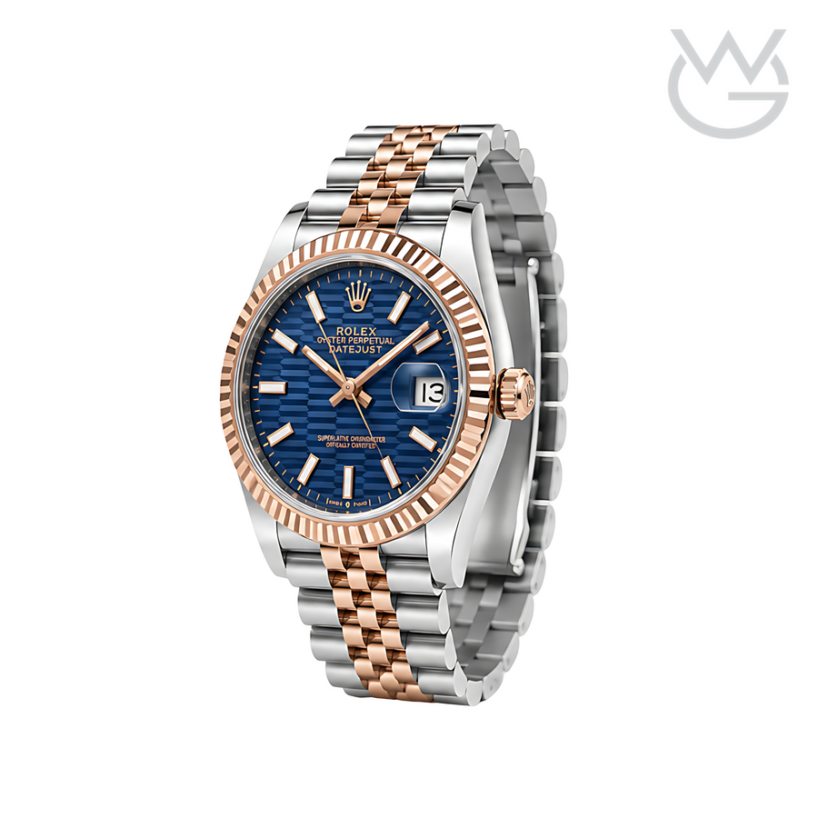 Rolex Datejust – Blue Waffle Dial Two Tone Rose Gold