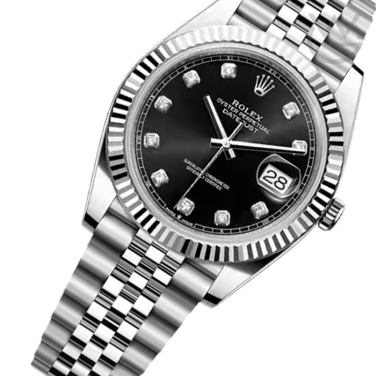 Rolex Lady-Datejust – Black Diamond Dial, Steel Tone - View 3