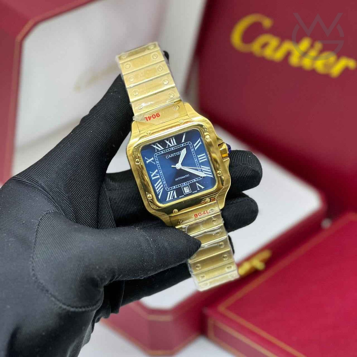 Cartier Santos de Cartier – Golden Steel Blue Dial