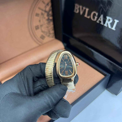 Bvlgari Serpenti Tubogas – Gold Steel and Black Dial
