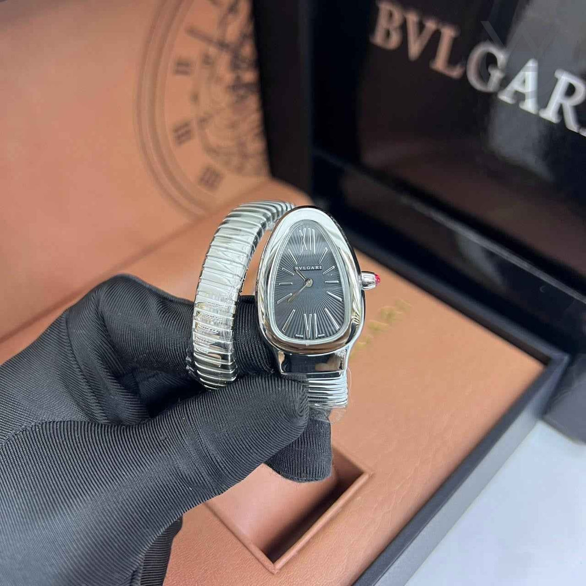 Bvlgari Serpenti Tubogas – Steel Black Opaline Dial