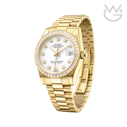 Rolex Royal Oak Yellow Gold White Diamond Dial