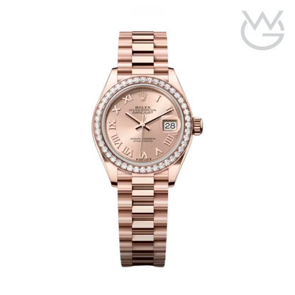Rolex Datejust – 28 Rose Dial Diamond Bezel