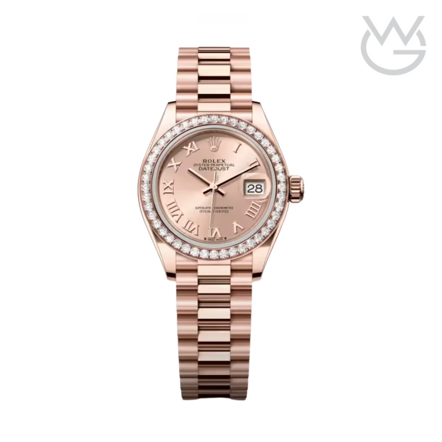 Rolex Datejust – 28 Rose Dial Diamond Bezel