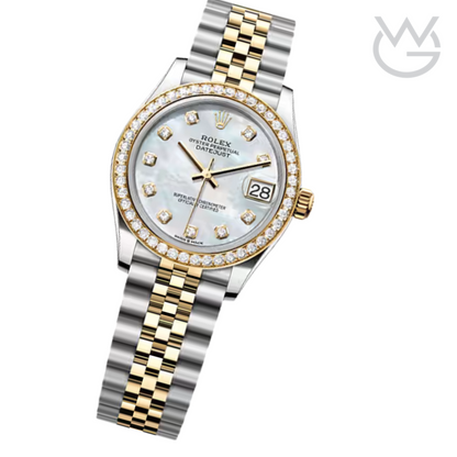 Rolex Lady-Datejust – Two Tone, White Dial & Diamond Detail - View 3