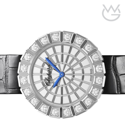 Chopard Ladies Watch – Diamond Detail & Black Leather Strap - View 3